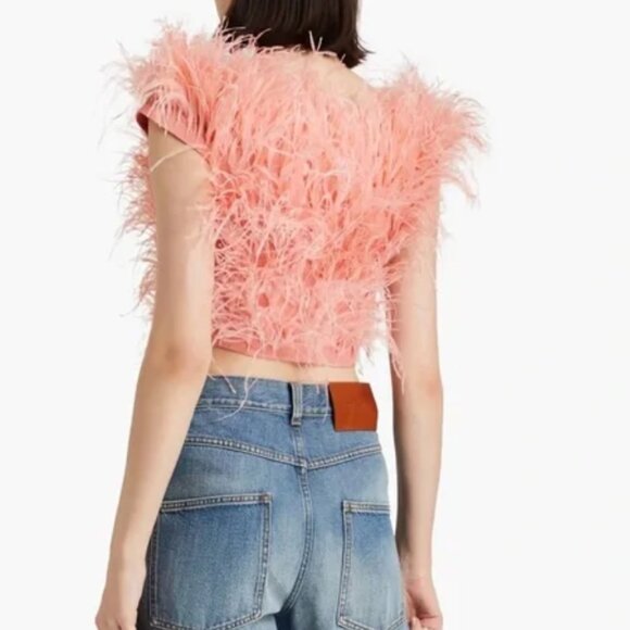 cult‎ gaia Sosha Feather 2 Pink Off the Shoulder Crop Top Azalea Pink - Picture 2 of 12